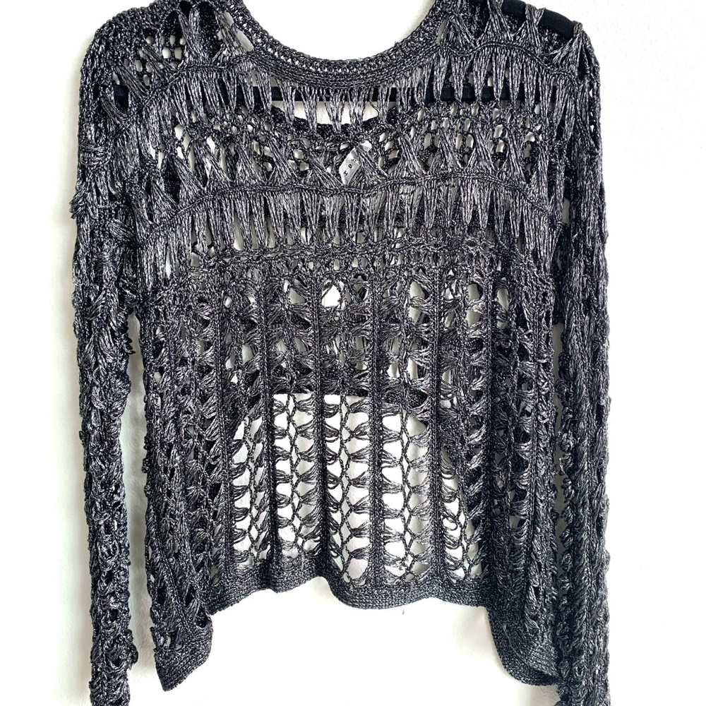 Gray/silver short tunic/top